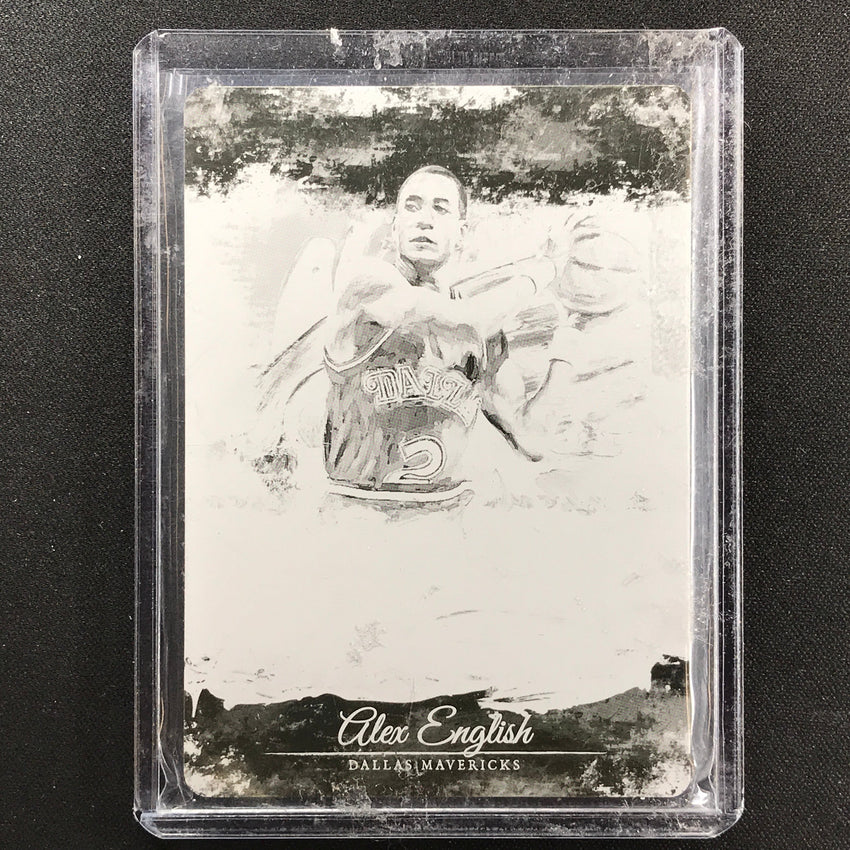 2015-16 Court Kings Alex English Calligraphy Printing Plate 1/1 Black