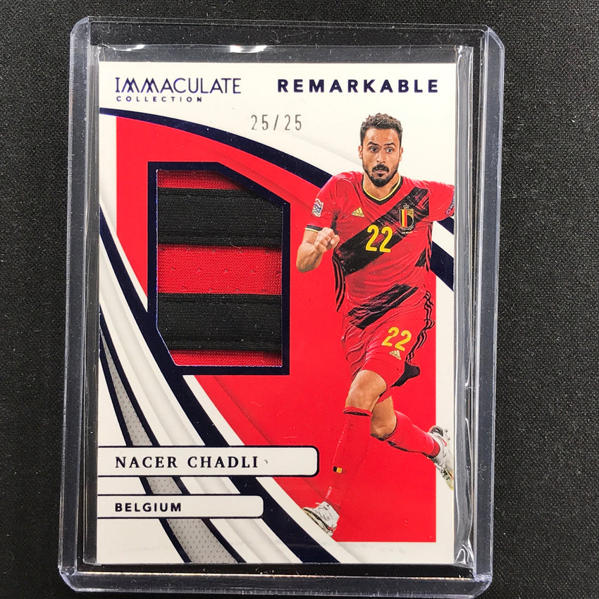 2021 Immaculate Nacer Chadli Remarkable Memorabilia Jersey Patch Sapphire 25/25