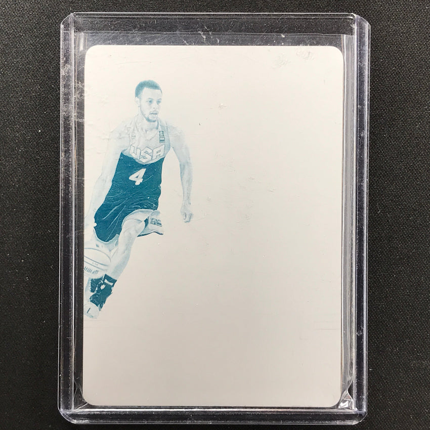 2015-16 Flawless STEPHEN CURRY USA Gold Medals Printing Plate 1/1 Cyan