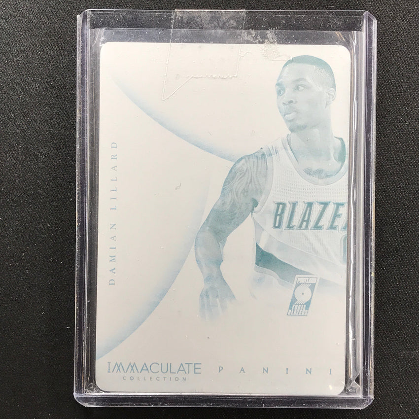 2013-14 Immaculate Damian Lillard Nameplate Nobility Printing Plate 1/1 Cyan
