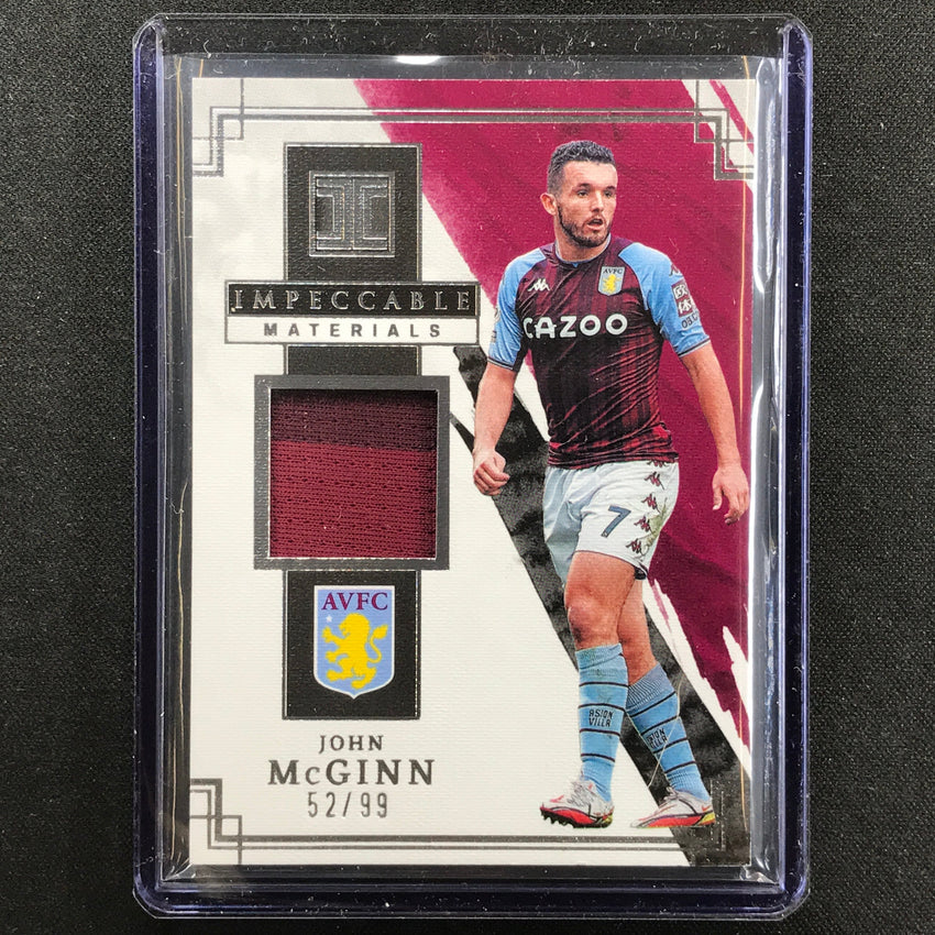 2021-22 Impeccable Epl John Mcginn Materials Jersey Relic Silver 52/99