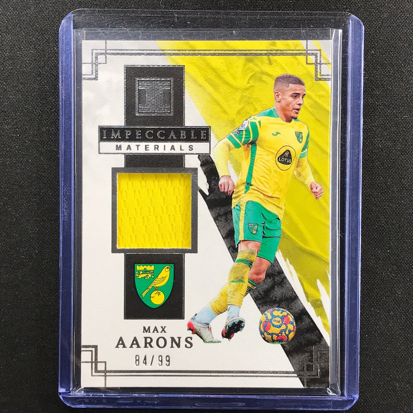 2021-22 Impeccable Epl Max Aarons Materials Jersey Relic Silver 84/99
