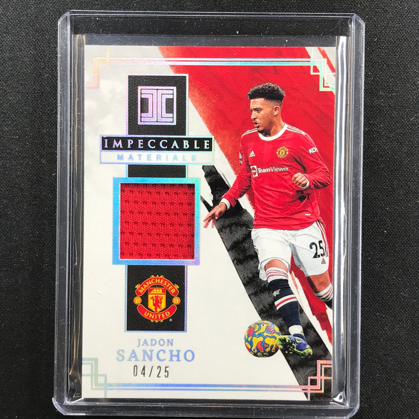 2021-22 Impeccable Epl Jadon Sancho Materials Jersey Relic Holo Silver 4/25