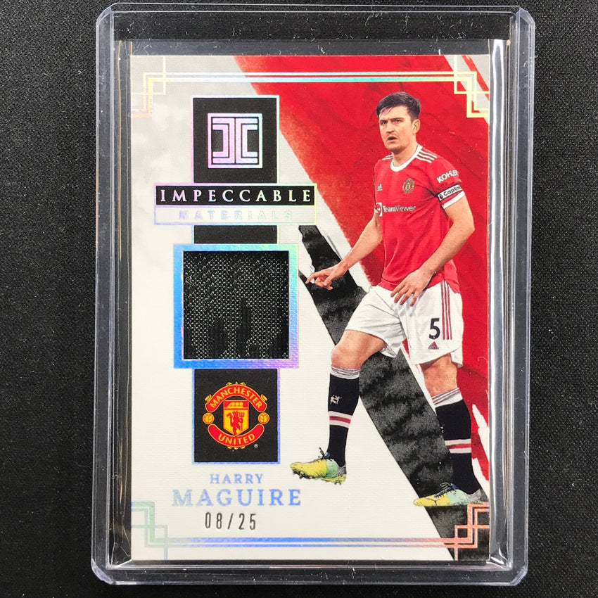 2021-22 Impeccable Epl Harry Maguire Materials Jersey Relic Holo Silver 8/25