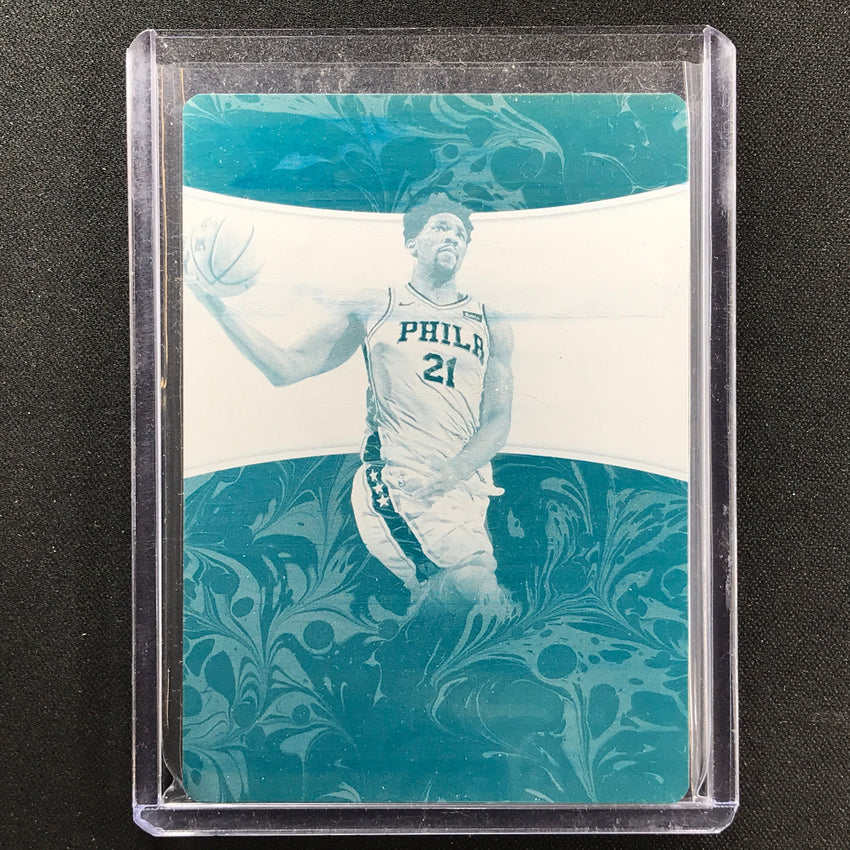2017-18 Flawless Joel Embiid Championship Tags Printing Plate 1/1 Cyan