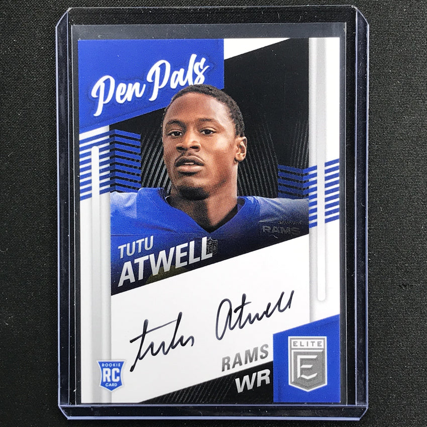 2021 Donruss Elite Tutu Atwell Pen Pals Rookie Auto Black Ink No Cta