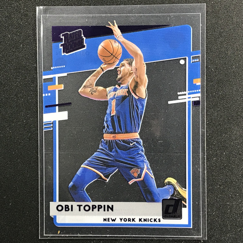2020-21 Clearly Donruss OBI TOPPIN Rated Rookie Purple #80