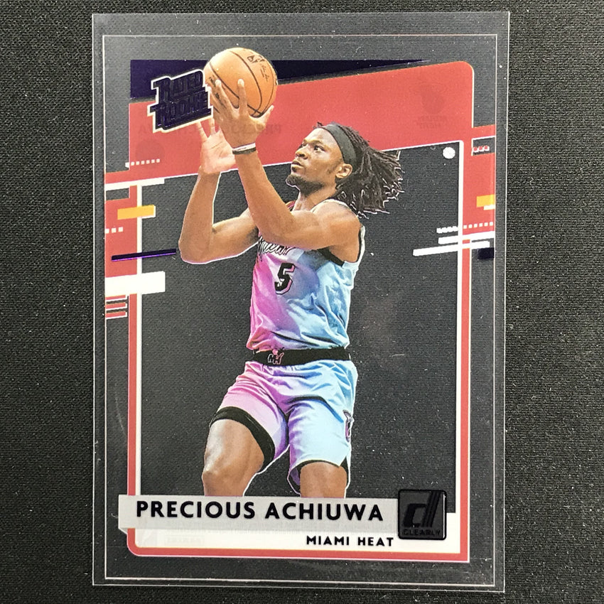 2020-21 Clearly Donruss Precious Achiuwa Rated Rookie Purple No 95