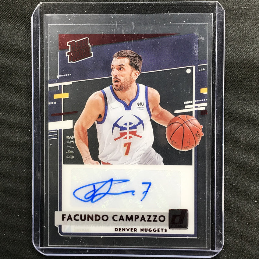 2020-21 Clearly Donruss Facundo Campazzo Rated Rookie Auto Red 35/49