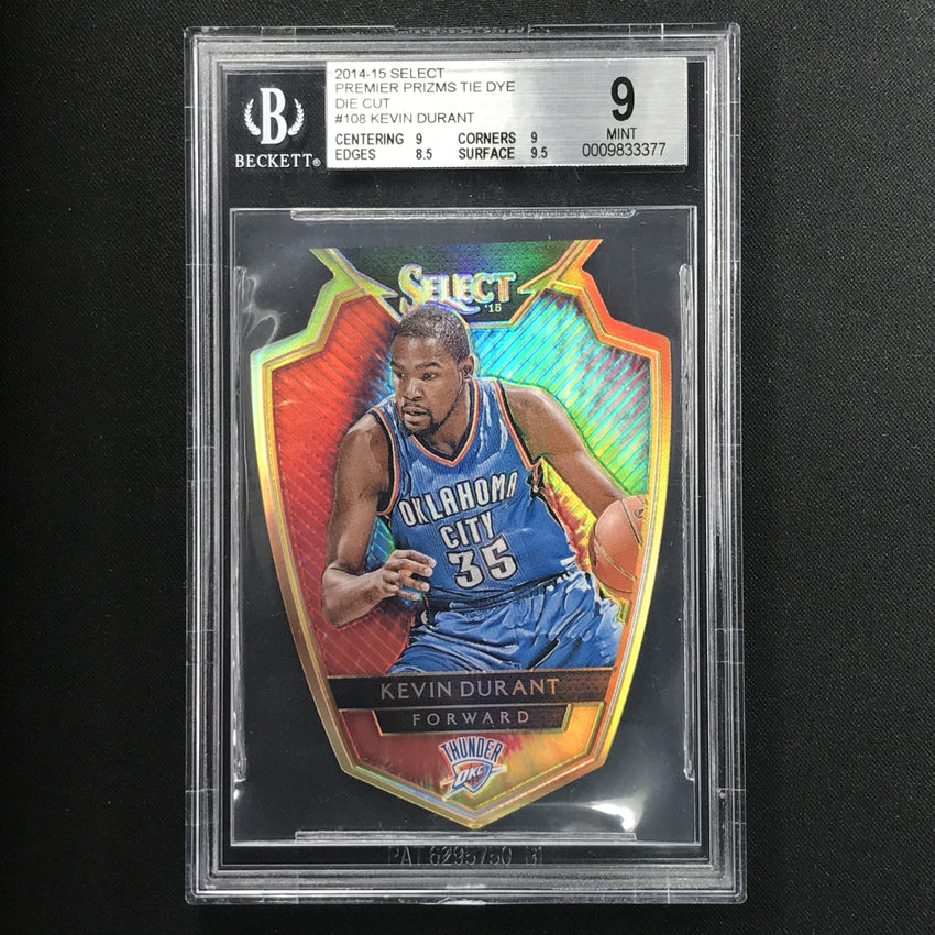 2014-15 Select KEVIN DURANT Premier Prizms Tie Dye Die Cut 4/25 BGS 9-Cherry Collectables