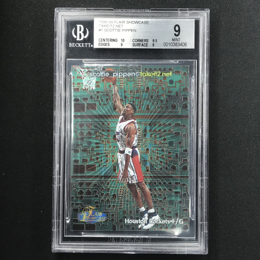 1998-99 Flair Showcase SCOTTIE PIPPEN #1 TAKEIT2NET 1 of 15 36/1000 BGS 9-Cherry Collectables