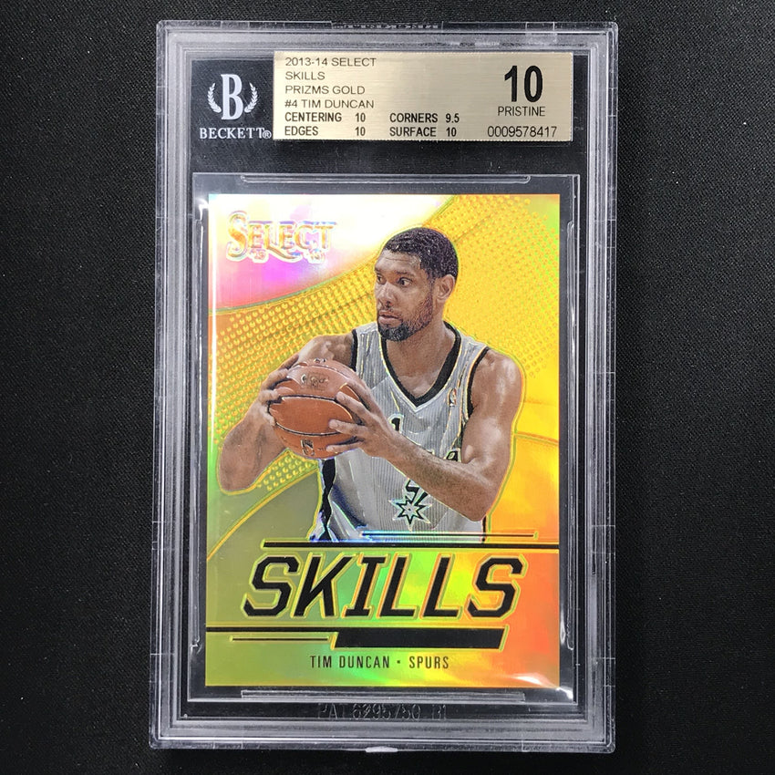 2013-14 Select TIM DUNCAN Skills Gold Prizm 8/10 BGS 10 Pristine-Cherry Collectables