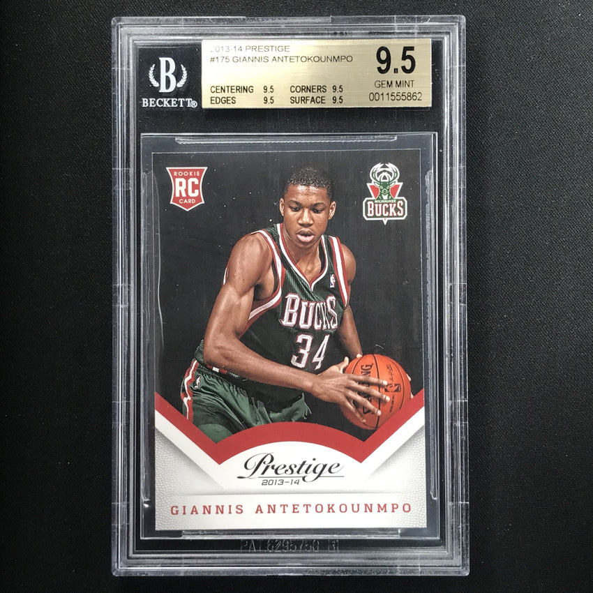 2013-14 Prestige GIANNIS ANTETOKOUNMPO Rookie Card BGS 9.5 #175-Cherry Collectables