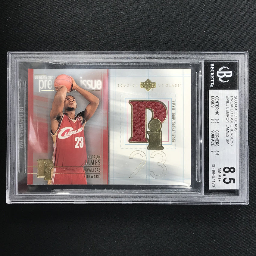 2003-04 UD Glass LEBRON JAMES Premier Issue Jerseys BGS 8.5 #PILJ-Cherry Collectables