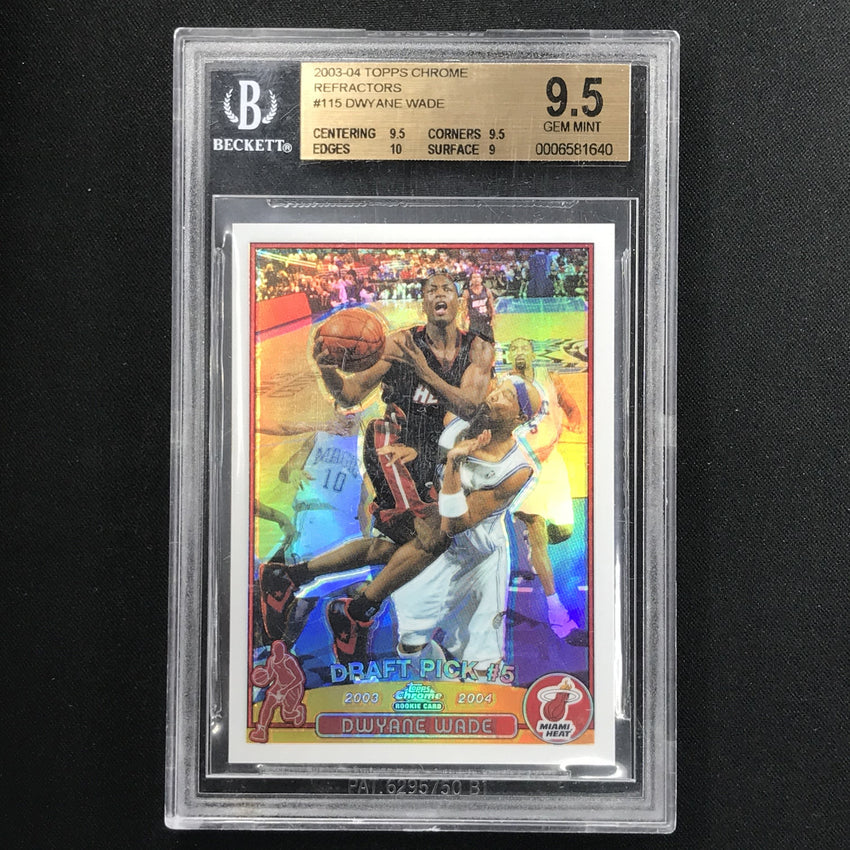 2003-04 Topps Chrome DWYANE WADE Rookie Refractors BGS 9.5 #115-Cherry Collectables