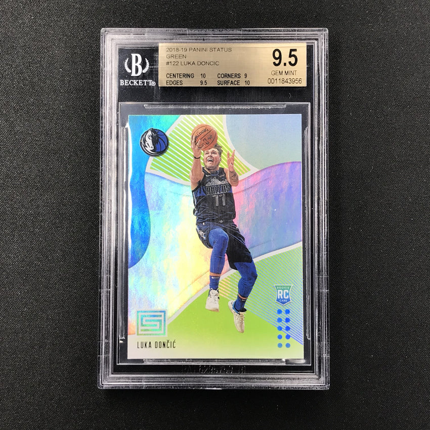 2018-19 Status LUKA DONCIC Green Rookie Holo Rookie BGS 9.5 - A-Cherry Collectables
