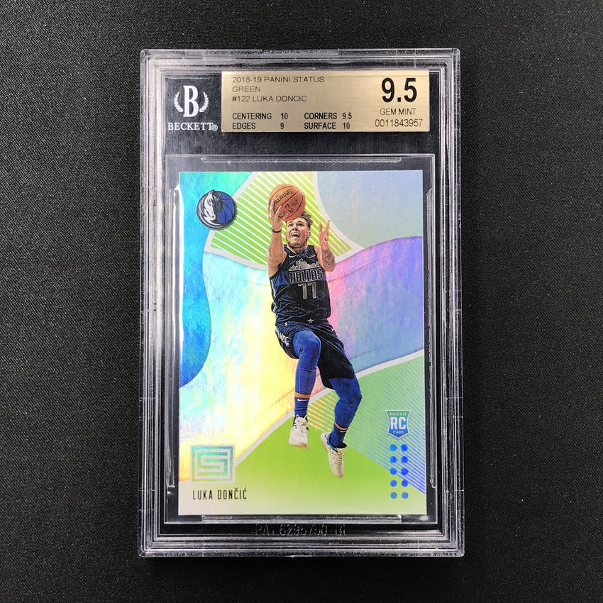 2018-19 Status LUKA DONCIC Green Rookie Holo Rookie BGS 9.5 - B-Cherry Collectables