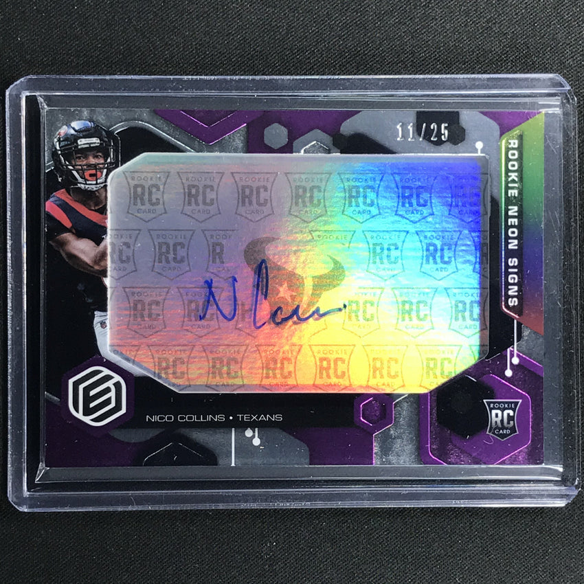 2021 Elements Nico Collins Rookie Neon Signs Auto Purple 11/25