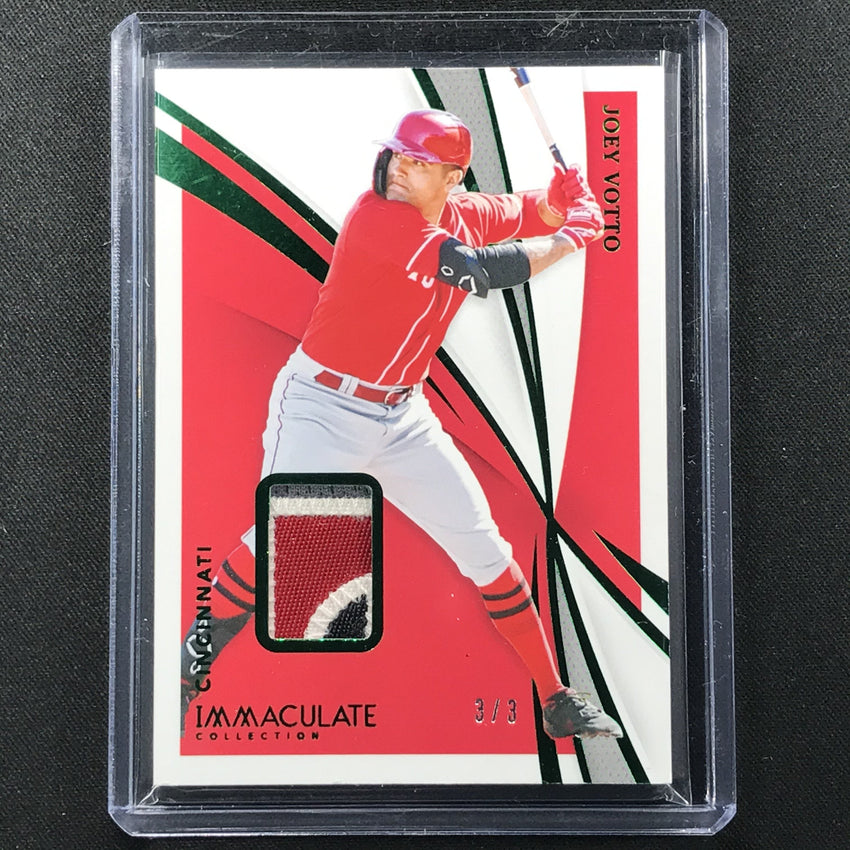 2021 Immaculate Joey Votto Base Set Patch Green 3/3