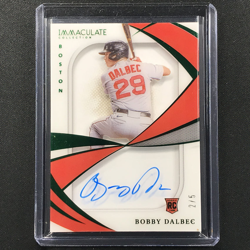 2021 Immaculate Bobby Dalbec Shadowbox Signatures Rookie Auto Green 2/5