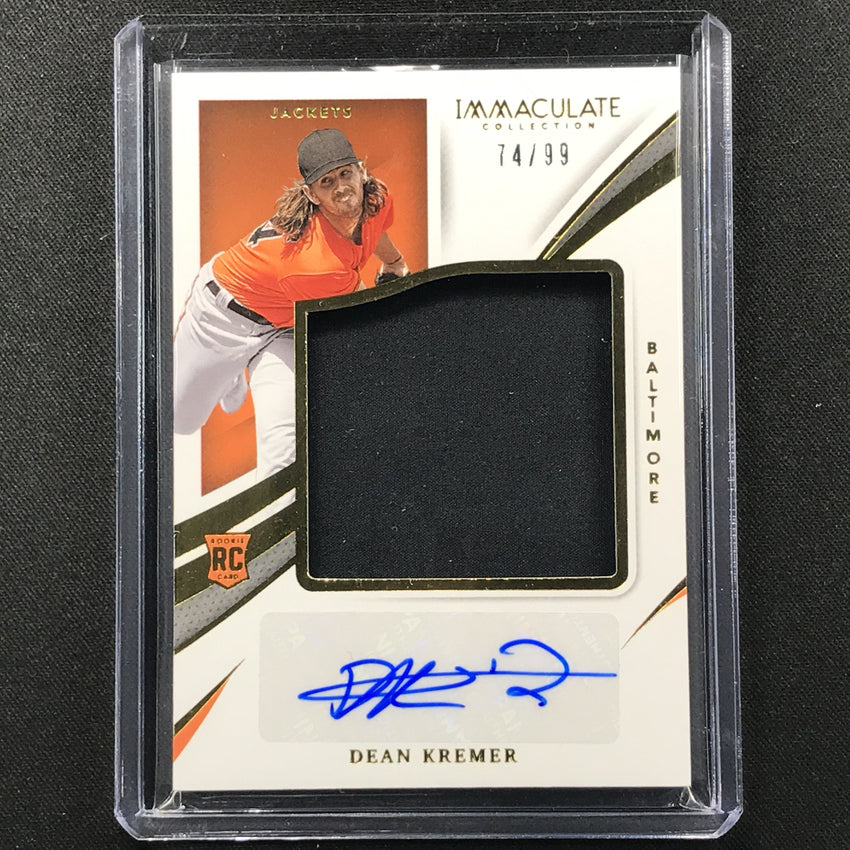 2021 Immaculate Dean Kremer Jackets Rookie Jersey Auto 74/99