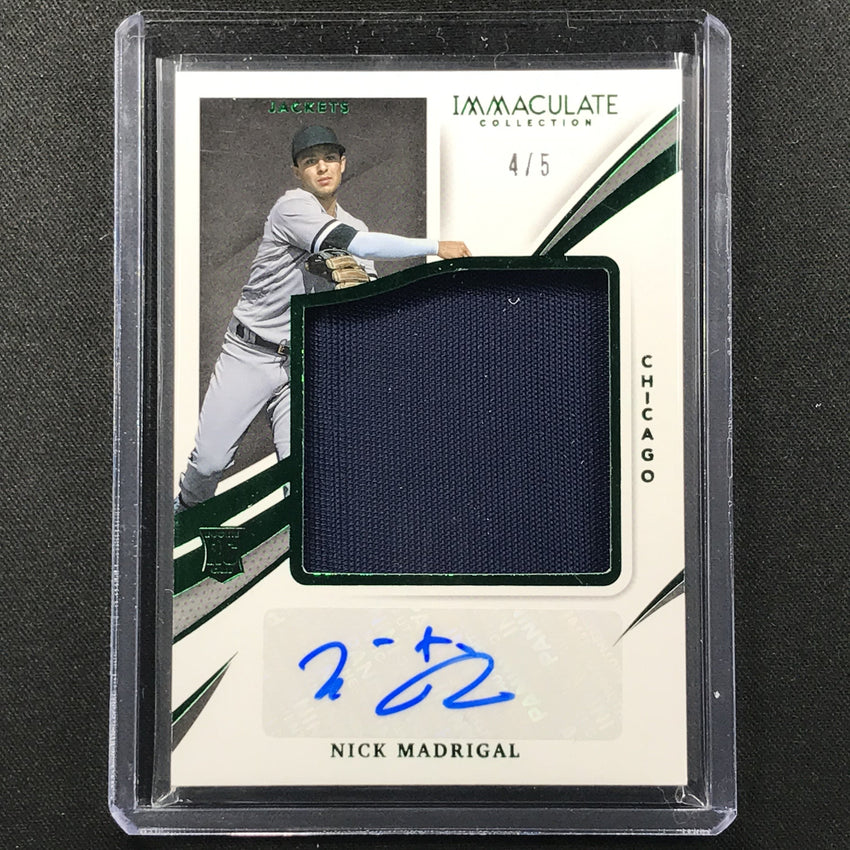 2021 Immaculate Nick Madrigal Jackets Rookie Jersey Auto Green 4/5