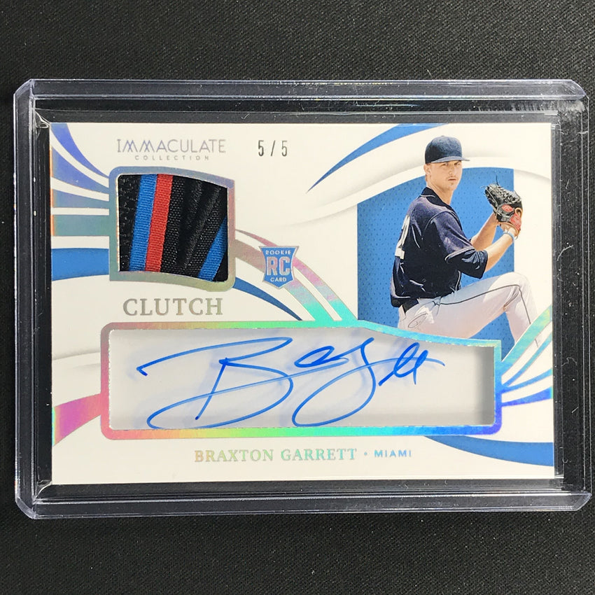 2021 Immaculate Braxton Garrett Clearly Clutch Rookie Patch Auto Hat 5/5
