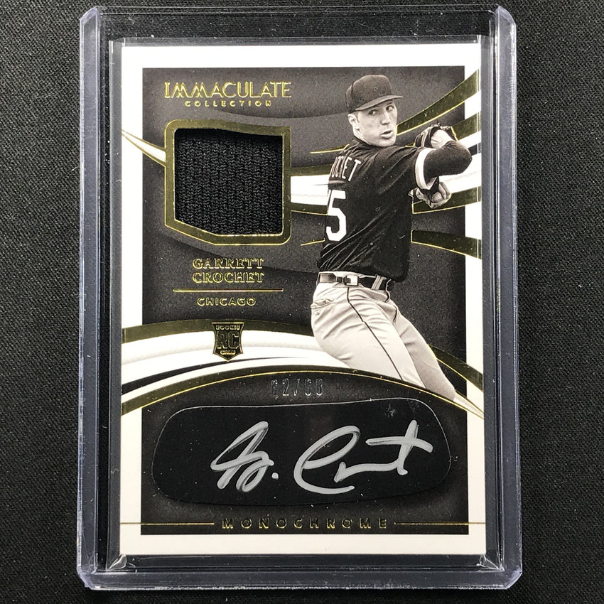 2021 Immaculate Garrett Crochet Monochrome Rookie Jersey Auto 14/25