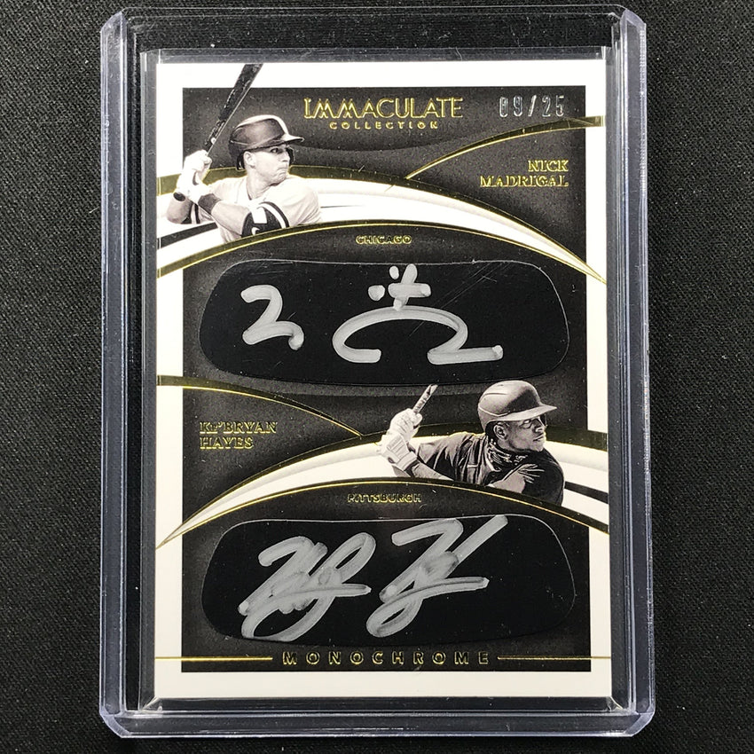 2021 Immaculate Nick Madrigal Kebryan Hayes Monochrome Dual Rookie Auto 9/25