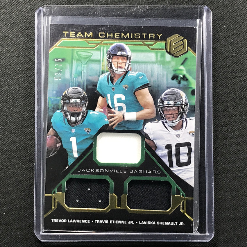 2021 Elements Trevor Lawrence Etienne Shenault Team Chemistry Rookie Relic 59/75