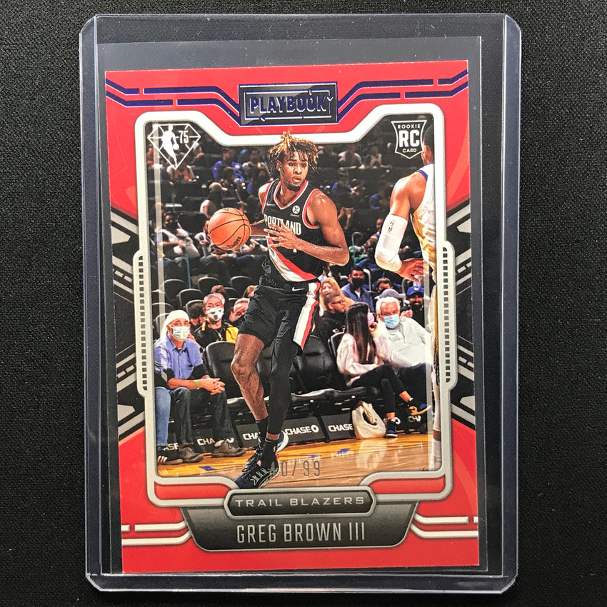 2021-22 Chronicles Greg Brown Iii Playbook Rookie Blue 40/99