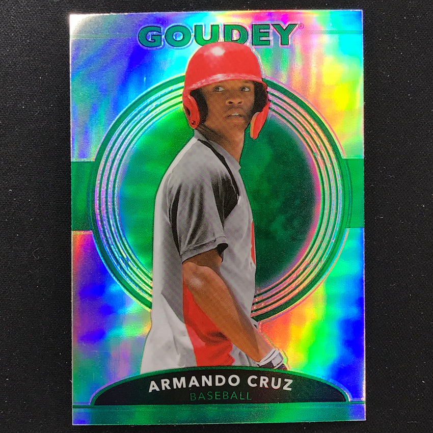 2022 Goodwin Champions ARMANDO CRUZ Goudey Platinum Rainbow Green SP #22
