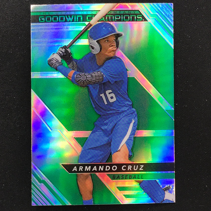 2022 Goodwin Champions ARMANDO CRUZ Base Platinum Rainbow Green SP #22