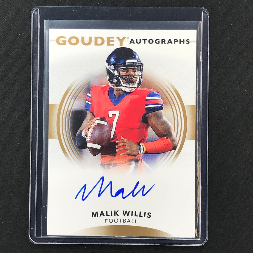 2022 Goodwin Champions MALIK WILLIS Goudey Autographs Base Auto SP #WI
