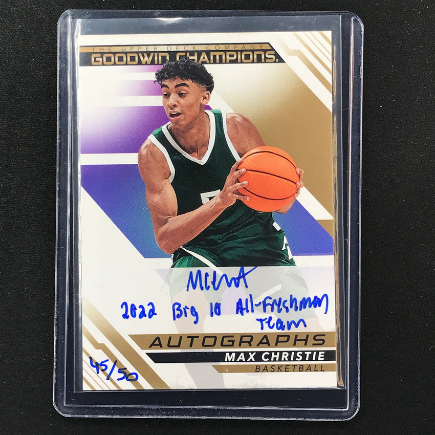 2022 Goodwin Champions Max Christie Autographs Inscription Auto Big 10 45/50