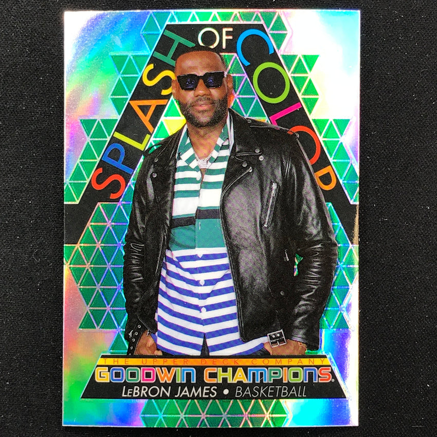 2022 Goodwin Champions LEBRON JAMES Splash Color Platinum Rainbow Green SP #33