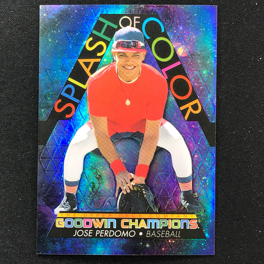 2022 Goodwin Champions JOSE PERDOMO Splash of Color Platinum Cosmic /199 #19