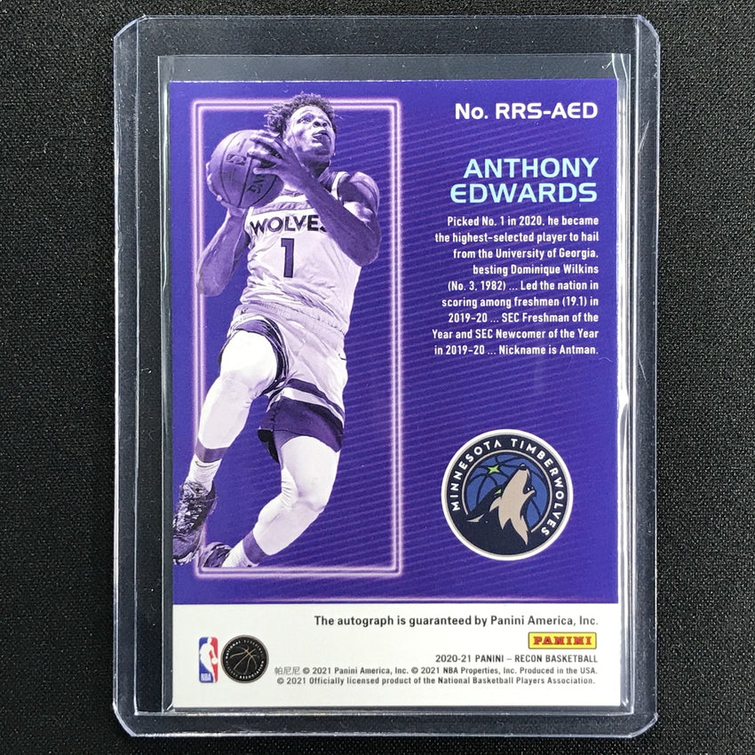 2020-21 Recon Anthony Edwards Rookie Recon Signatures Auto No Aed
