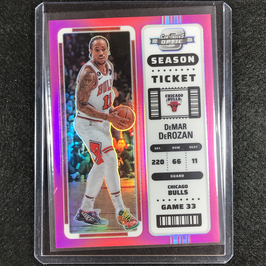 2022-23 Contenders Optic Demar Derozan Season Ticket Pink 21/75