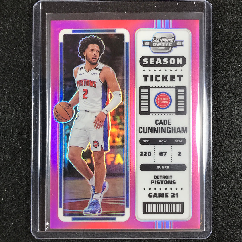 2022-23 Contenders Optic Cade Cunningham Season Ticket Pink 49/75