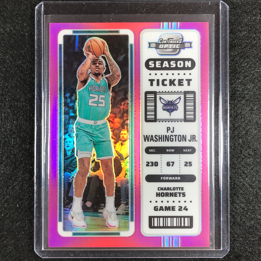 2022-23 Contenders Optic Pj Washington Jr. Season Ticket Pink 56/75
