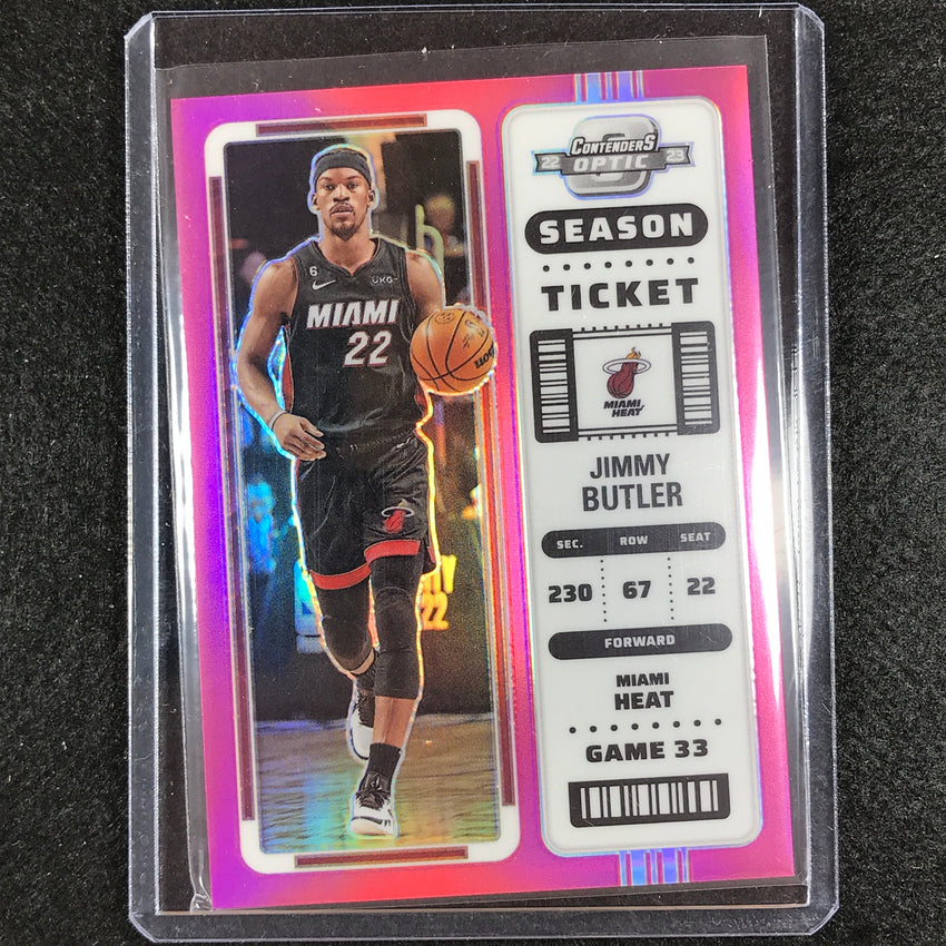 2022-23 Contenders Optic Jimmy Butler Season Ticket Pink 18/75