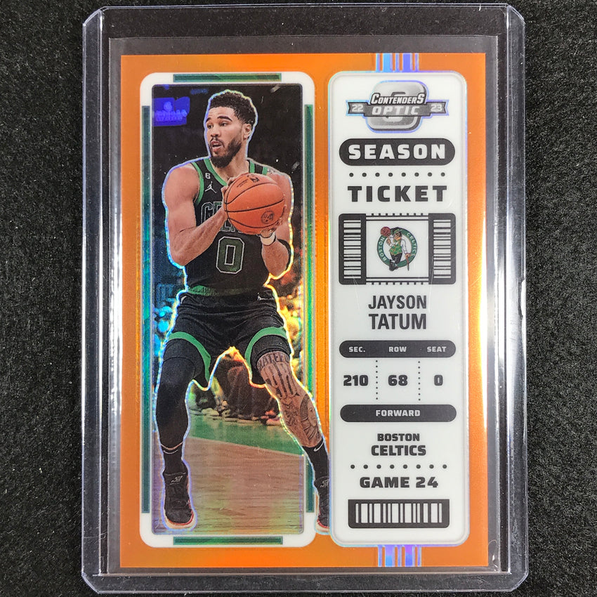 2022-23 Contenders Optic Jayson Tatum Season Ticket Orange 33/49