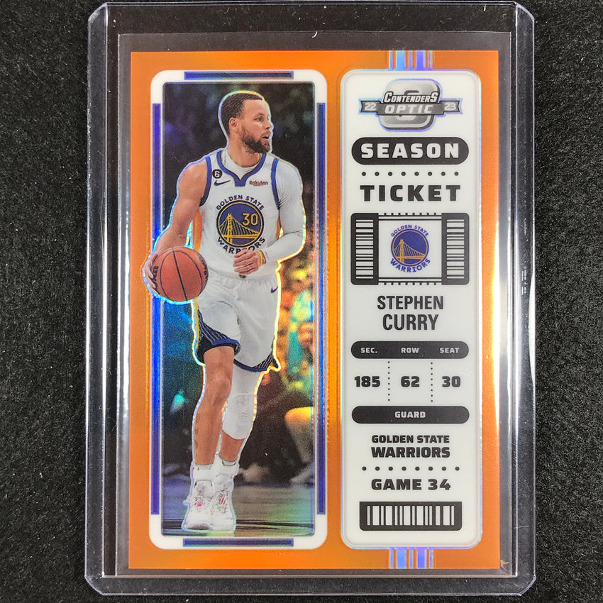 2022-23 Contenders Optic Stephen Curry Season Ticket Orange 13/49