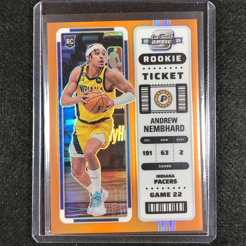 2022-23 Contenders Optic Andrew Nembhard Rookie Ticket Orange 8/49