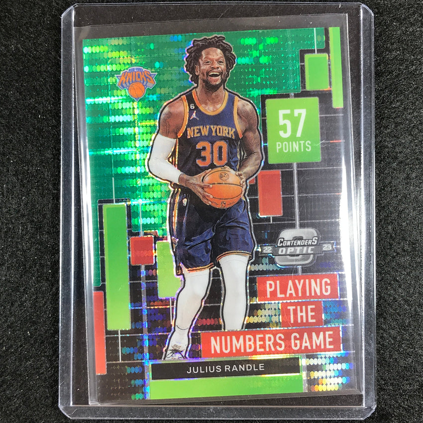 2022-23 Contenders Optic Julius Randle Playing Numbers Game Green Pulsar 14/25