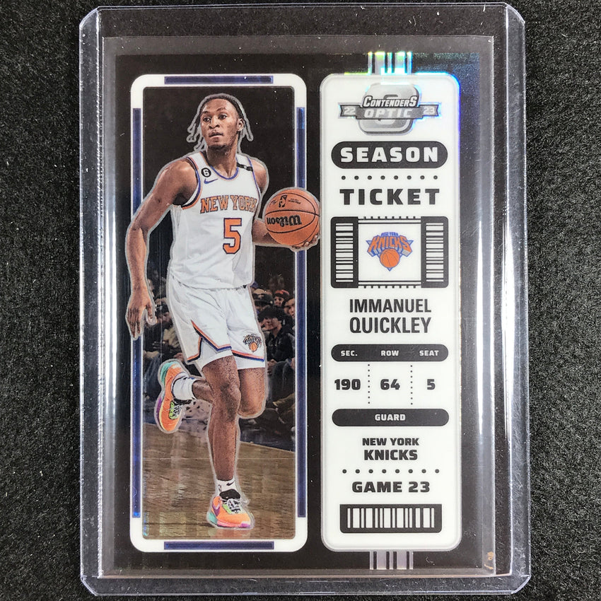 2022-23 Contenders Optic Immanuel Quickley Season Ticket Black Pandora Ssp No 61