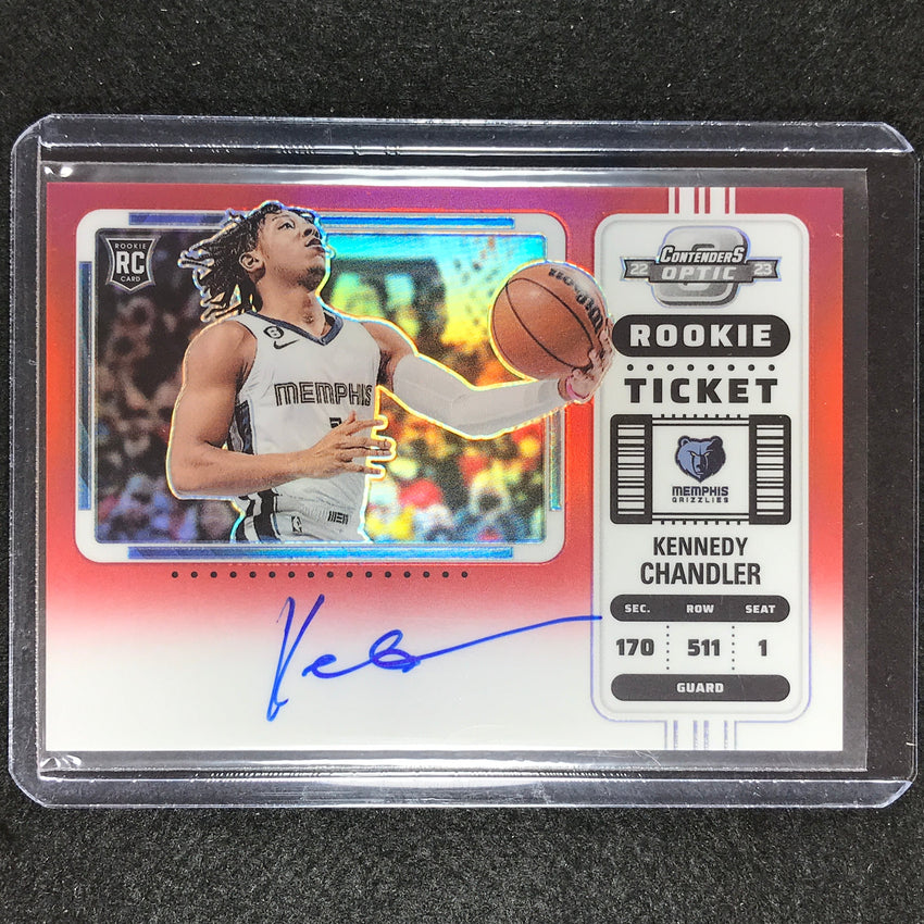 2022-23 Contenders Optic Kennedy Chandler Variation Rookie Ticket Auto Red 8/99