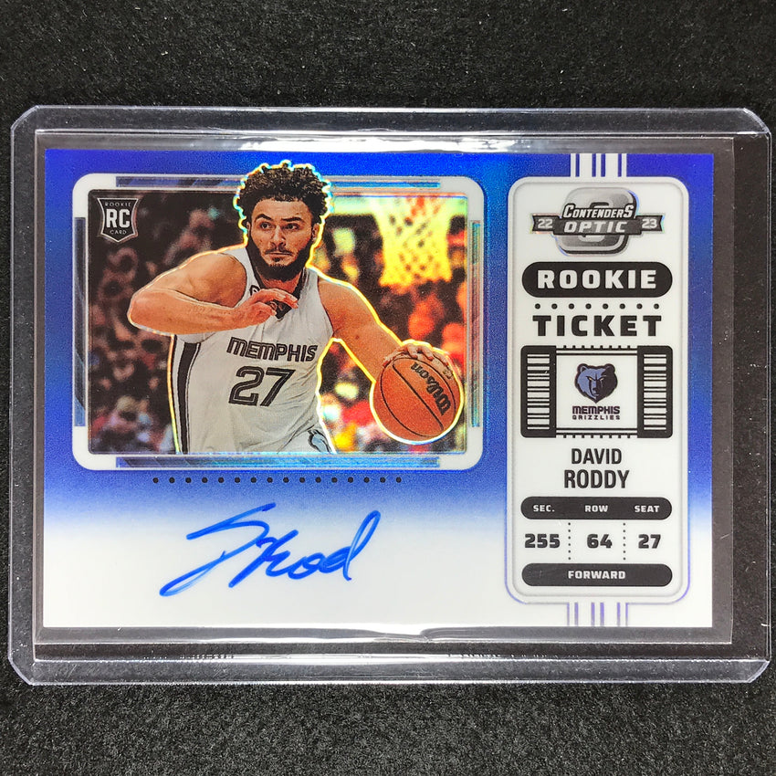 2022-23 Contenders Optic David Roddy Variation Rookie Ticket Auto Blue 20/49