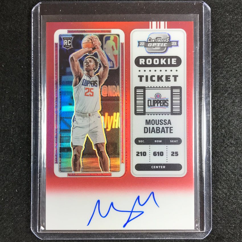 2022-23 Contenders Optic Moussa Diabate Rookie Ticket Auto Red 98/99